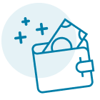 Money wallet icon.