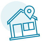 House locator pin icon.