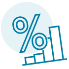 Percentage graph icon.